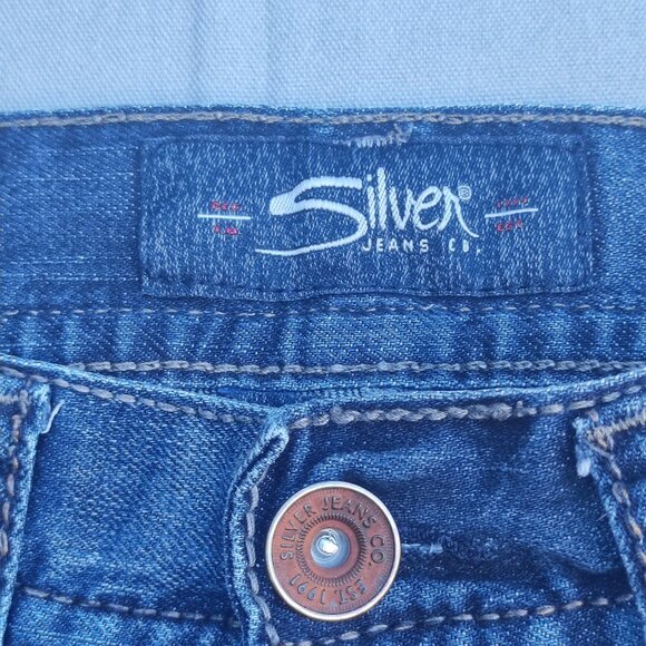 Silver Jeans Zac relaxed fit straight leg men's W30/L32  indigo blue distressed - Picture 6 of 16